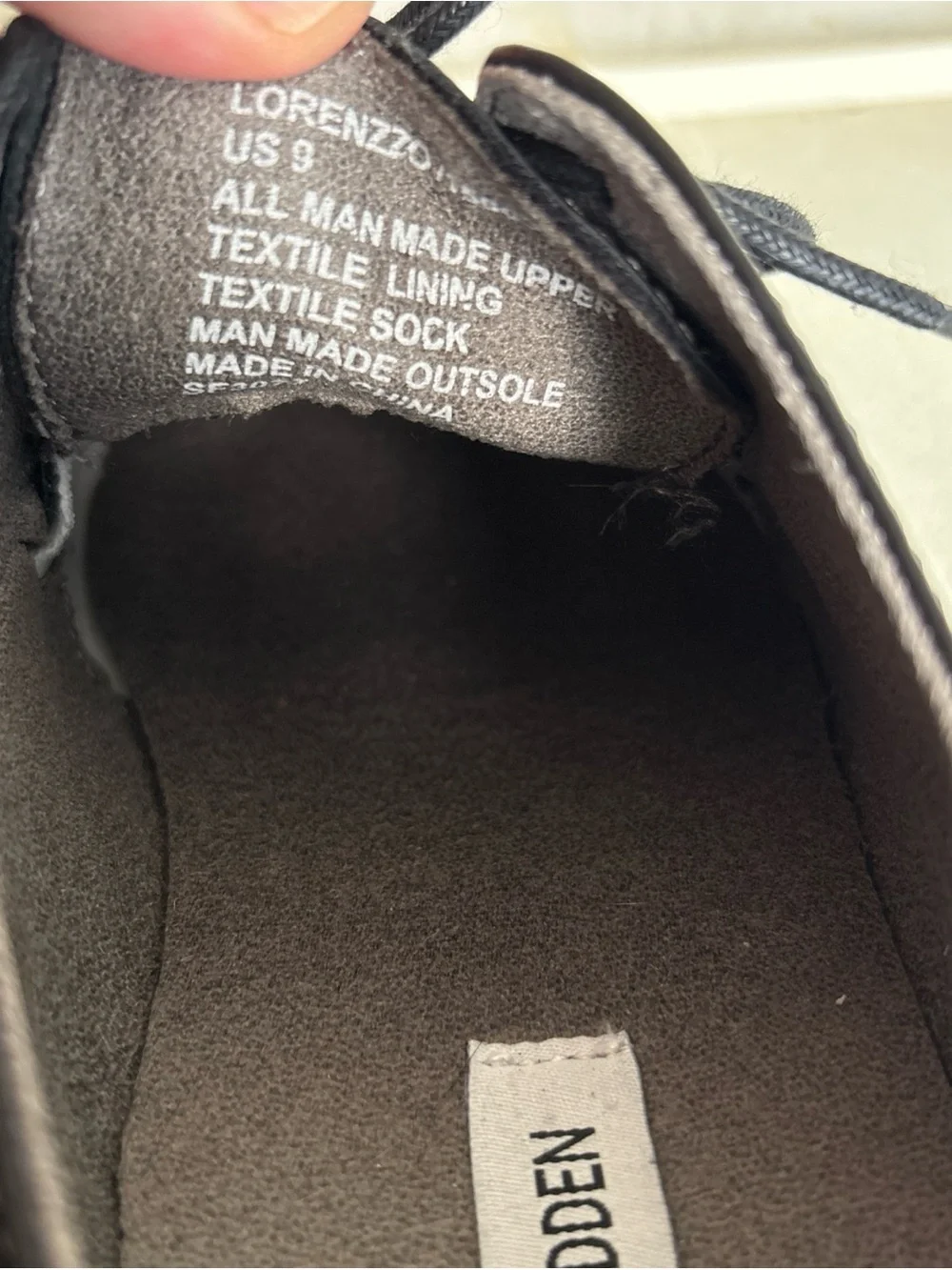 Steve Madden  Black Lace-Up Shoes with Brown Heel Accent